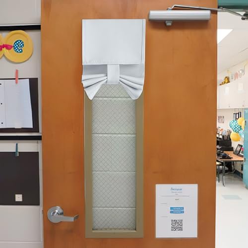 NICETOWN Greyish White Lockdown Shade for Classroom Door Window Cover by NICETOWN