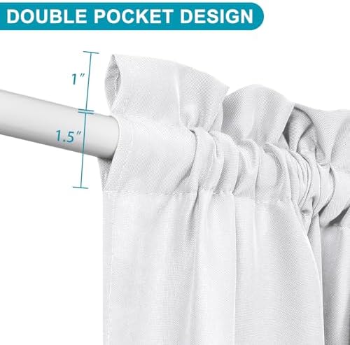 Hiasan French Door Curtains Privacy, White, 24W x 40L, 1 Panel - Image 3