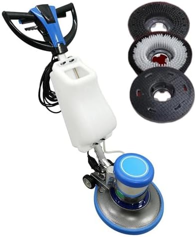 17" Floor Cleaner Polisher Commercial Floor Scrubber Buffer Commercial Floor Polishing Cleaning Machine Industrial Ground Scrubber Buffer with Three Brush Discs, 17"(43.2cm) Diameter, AC110V by Unknown