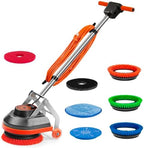 HHQ Commercial Floor Scrubber Machine, 13" Heavy Duty Orbital Floor Cleaner Buffer and Polisher- Deep Cleaning Hard Floors and Carpets with Ease, 3 Brushes & 3 Cleaning Pads, Orb-6 by HHQ-Motor