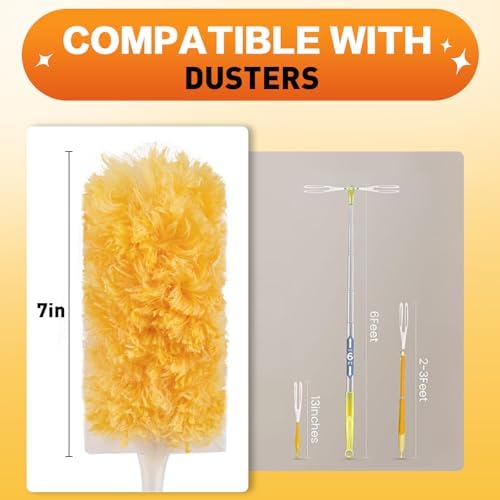 Heavy Duty Duster Refills Compatible with Swiffer Duster, Unscented Disposable Dusters Kit for Cleaning Dusting Furniture Blind Ceiling Fan, Multi Surface 360 Feather Duster (20) - Image 4