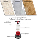 1100W Red Floor Polisher Commercial Floor Cleaner Polishing Machine Carpet Buffer Scrubber with 3gal Water Tank and 17" Base 154Rpm AC110V - Image 6