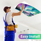6 Pack Fluorescent Light Covers with 60 Magnets Decorative for Classroom Ceiling Lights 4 x 2 Feet Magnetic Light Covers Filter Easy Install for Office Home Hospitals Drop Ceiling Supply (Blue Aurora) - Image 6