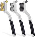Lavaxon Wire Brush Set 3Pcs - Nylon/Brass/Stainless Steel Bristles with Curved Handle Grip for Rust, Dirt & Paint Scrubbing with Deep Cleaning – 7 Inches (Grey) by Lavaxon-TheCleaningCompanion