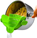 Kitchen Gizmo Snap N' Strain Clip On Strainer for Pots and Pans - Collapsible Silicone Pasta Strainer and Kitchen Gadget for Cooking - Easy to Use, Heat Resistant and Space Saving Colander - Green by KitchenGizmo