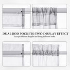 MIULEE Light Grey 25 x 72 Inches Sidelight French Door Sheer Curtains - Image 5