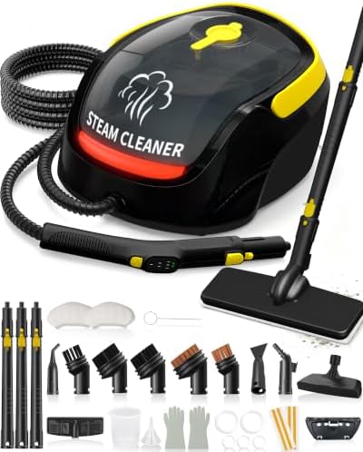 GLAMMAGIC Steam Cleaner with Mop, 3 Level Adjustable Handle, 25 Accessories by GLAMMAGIC