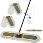 24" Commercial Dust Mop with 2 Replacement Mop Pads, 60.5 Inch by Ylebs