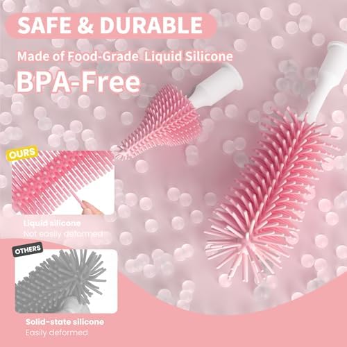 Electric Bottle Brush Cleaner,Rechargeable Baby Bottle Cleaning kit with Formula Mixer, Silicone Nipple&Straw Brush, Soap Dispenser, Drying Rack-IPX7 Waterproof,Long Battery Life for Home & Travel - Image 5