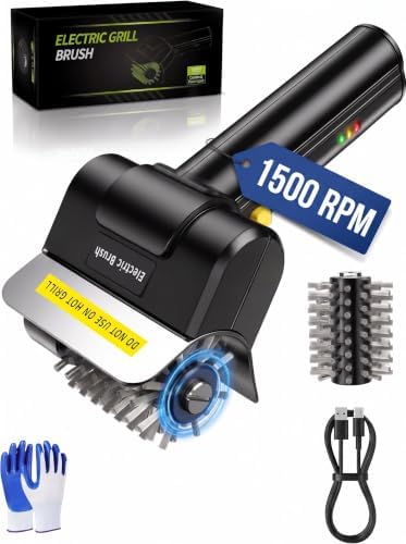 Electric Grill Brush Cordless, 1500 RPM BBQ Grill Cleaner for Outdoor Grill by Unknown