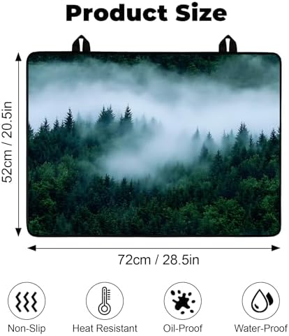 Heat-resistant Stove Top Cover - 28.5" X 20.5" Cooktop Protector Covers, Scratch-resistant Washable Pad Kitchen Countertop Mat (Woods, 28.5" x 20.5") - Image 2