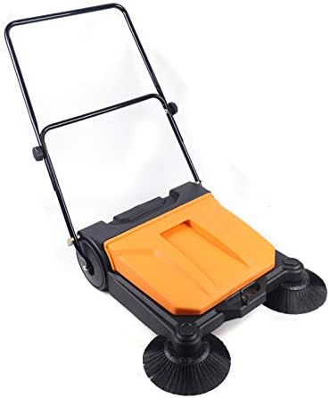 Futchoy Industrial Floor Sweeper 26" 15L Hand-Push Sweeping Sweeper 360° Rotary Sweeper for Indoor Outdoor Orange - Image 2