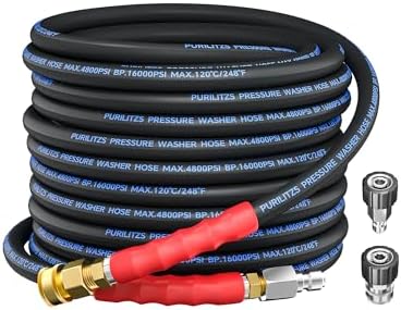 3/8'' Pressure Washer Hose 4800PSI, Kink Resistant Hose 50FT by PURILITZS