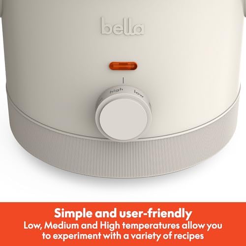 bella 1.5qt Manual Non-Toxic Slow Cooker with 3 Heat Settings, Oatmilk - Image 3