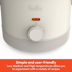 bella 1.5qt Manual Non-Toxic Slow Cooker with 3 Heat Settings, Oatmilk - Image 3