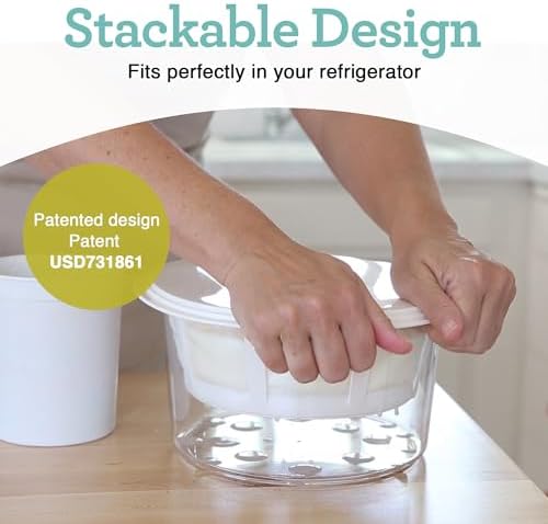 Euro Cuisine GY50 Greek Yogurt Maker with Ultra Fine Mesh Strainer Basket, BPA Free, Patented Greek Yogurt Strainer for Homemade Greek Yogurt (White) - Image 4