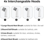 Electric Cleaning Brush with 4 in 1 Multiple Brush Heads, Indoor Household Cordless Motorized Brush for Bathroom Toilet Kitchen Tile Crevice(Grey) - Image 4