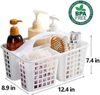 Portable Shower Caddy Basket Plastic Storage Basket with Compartments White - Image 5