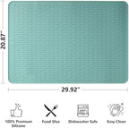 Stove Top Cover for Electric Stove- Range Covers for Electric Stove,Silicone XXL Dish Drying Mat, Glass Cooktop Covers, Flat RV Range top Mats (Aqua, 30"x21") - Image 2
