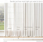 jinchan Linen Tier Curtains with Lined, 26x36, 2 Panels, Beige White - Image 7