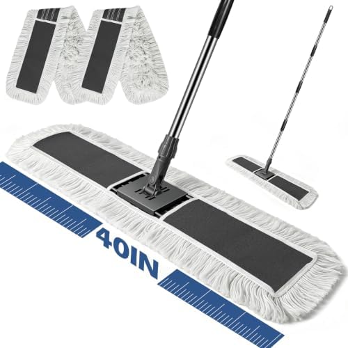40" Commercial Dust Mop for Floor Cleaning, Heavy Duty Industrial Mop by MASTERTOP