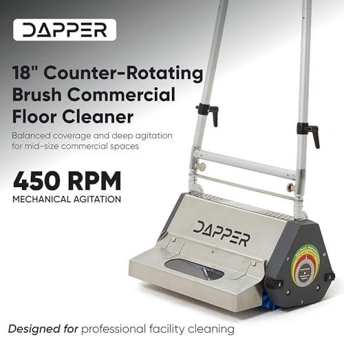 18" Counter-Rotating Brush (CRB) Commercial Carpet & Hard Floor Cleaning Machine – 450 RPM, Quiet 53 dBA, Heavy-Duty 53 lb Scrubber – Ideal for Gyms, Retail & Mid-Size Facilities - Image 2