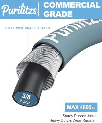 5FT Pressure Washer Whip Hose 3/8'' ID - Image 3
