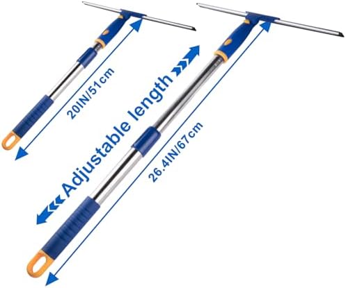 ITTAR 14 inch Rotatable Shower Squeegee for Glass Doors, Multi-Purpose Window Squeegee with Refill Rubber Blade, Bathroom Cleaner Tool for Shower Door Window Mirror Wall Car Windshield - Image 5