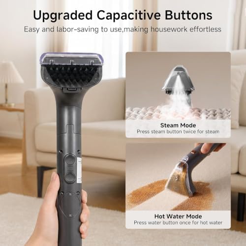 Uwant Portable Carpet Cleaner with Steam& Hot Water 18Kpa Upholstery Cleaner Machine for Pets with Cleaning Tools& Solution Carpet Steam Cleaner for Cars,Couch,Furniture Set of 1 - Image 4