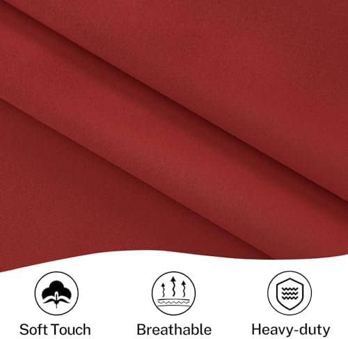 Vatge Sunlight Blocking French Door Curtain with Magic Tape - Self Adhesive Sidelight Curtains for Front Door, 1 Panel, W25 x L80, Christmas Red - Image 5