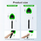 JUSTTOP Windshield Cleaner Tool, Car Interior and Exterior Window Cleaning Kit with Extendable Handle & 4 Reusable Microfiber Pads, Auto Glass Wiper Brush Kit for Car & Home Windows (Green) - Image 3