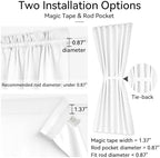 Vatge Pure White Curtains for Door Window - Sidelight Curtain and Drapery for Sidelight Door Glass Window, 1 Panel, W54 x L40, Pure White - Image 2