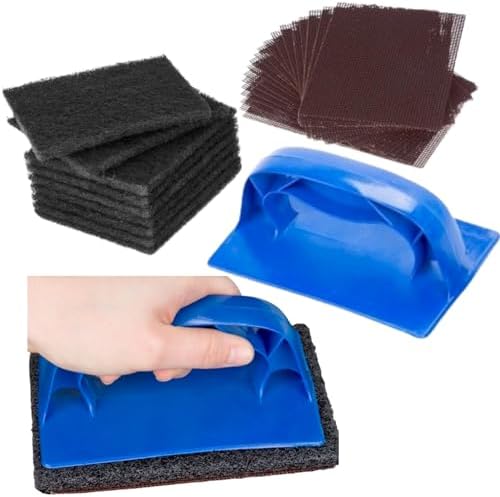 (31 Pieces) Grill & Griddle Cleaning Kit with Screen/Pad Holder, 10 Polish Pads, 20 Cleaning Screens and Heat-Resistant Holder for Safe and Efficient Griddle Cleaning (31 Pads,Screens & PadsHolder) by Unknown