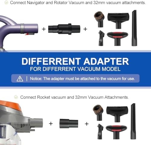 LANMU 1 1/4" Vacuum Attachments Compatible with Shark Navigator Lift-Away NV360 NV352 NV356E, NV501 & Rocket HV301 HV322 Vacuum, Accessories Kit with Adapter for Home, Car Interior Cleaning - Image 4