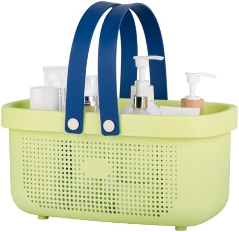 Portable Shower Caddy Basket with Handles Plastic Storage Basket ‌Yellow by JiatuA