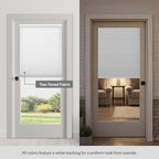 DEZ FURNISHINGS Cordless No Tools No Drill 1.5" Magnet Light Filtering Shades for Metal Doors, 28" W x 72" H, Latte - Image 4