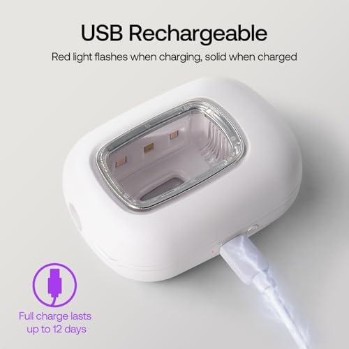 UV-C Toothbrush Sanitizer Case, Dual Light Cleaner Cover with Clear Window, USB-C Rechargeable Travel Holder for Electric and Manual Brushes, White - Image 5
