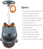 SUNMAX 14" Corded Floor Scrubber Dryer Machine, 4-Gal Tank - Image 6