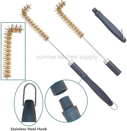 SUNRISE Fryer Brush with Long Handle (Brass with Plastic Handle, L Brush) - Image 4