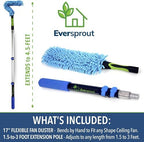EVERSPROUT Ceiling Fan Duster with 3 Foot Pole, Bendable Microfiber Cleaner - Image 3