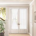 White Linen Textured Door Curtains 68 Inch Long 2 Panels 25W X 68L by DUKIYO