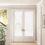 White Linen Textured Door Curtains 68 Inch Long 2 Panels 25W X 68L by DUKIYO