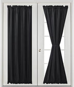 Hiasan French Door Curtains for Small Window, Black, 24W x 72L, 1 Panel - Image 2