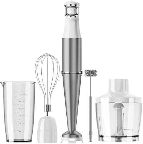 Turelar Immersion Blender Handheld Corded, 1100W 5 in 1 Hand Blender Set by Turelar