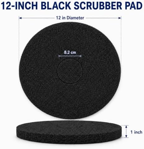 437.071 Floor Scrubber Pads, 12" Diameter Black - Image 2
