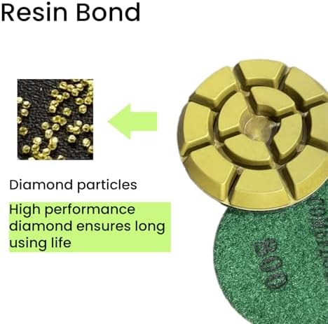 Diamond Floor Polishing Pads, 3 Inch Resin Bond Hook and Loop Polishing Pucks for Concrete, Terrazzo, Marble, Granite, Grit 800, 9PCS - Image 3
