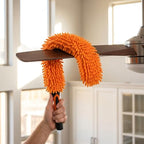 Chenille Duster with Bendable Head – Washable Ceiling Fan Duster for High Ceilings, Blinds, and Furniture – Universal Thread Fit for Easy Cleaning, Orange - Image 6
