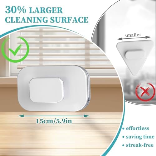 Windshield Wow Magnetic Car Window Cleaner, Strong Magnet Window Cleaner Tool with Anti-Fall Rope, Double Sided Window Cleaner for Thickness 3-10mm, Magnetic Glass Cleaner for High-Rises, Home, Car - Image 2