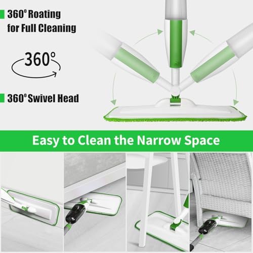 Wet Spray Mop for Floor Cleaning with 14 oz Bottle & 3 Microfiber Pads - Image 3