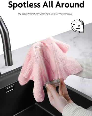 Fantasticlean Microfiber Cleaning Cloth Rolls-150 Sheets,12"x12"(Pink,Grey) - Image 4